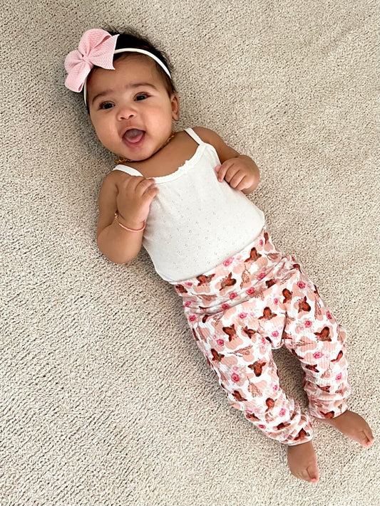 Western Baby Girl Boy Outfit, jogger Leggings for baby shower gift, highland co Trendy Retro Newborn, Baby Clothes Neutral, Baby Shower Gift