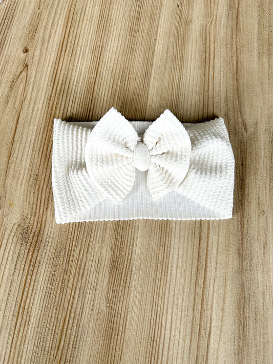 Urban Ribbed White SWIM Bow