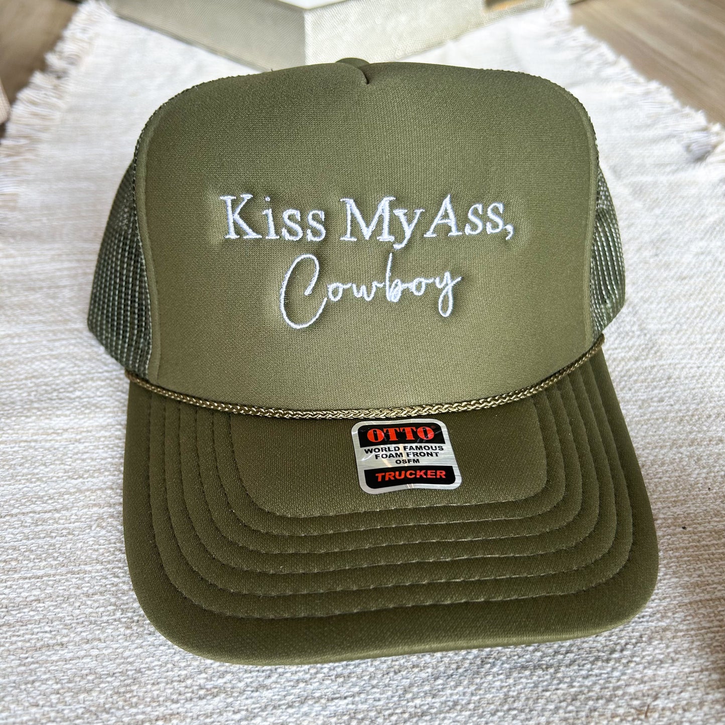 Kiss My Ass Green Trucker
