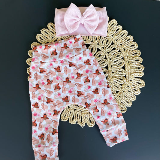 Western Baby Girl Boy Outfit, jogger Leggings for baby shower gift, highland co Trendy Retro Newborn, Baby Clothes Neutral, Baby Shower Gift