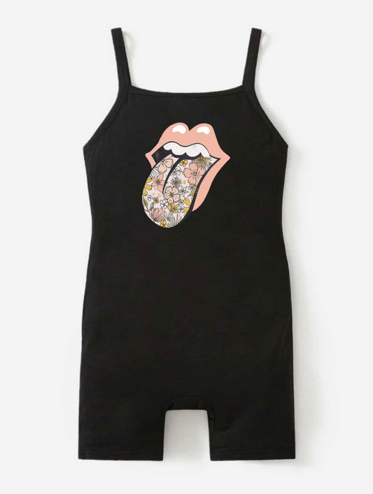 Rolling Stones rock n roll baby, solid tank top romper for baby girl summer gift, mama’s bestie baby shower present, graphic t bodysuit