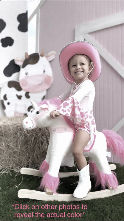 CORAL/PINK Disco cowgirl first birthday outfit, Howdy YeeHaw Bell Sleeve Leo, Cowspot Leo Bodysuit for Toddler Baby Girl, 1st 2nd birthday