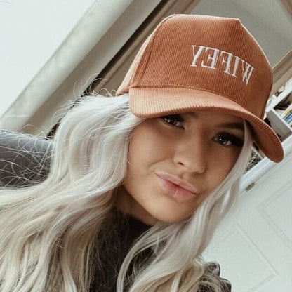 Wifey Honeymoon Corduroy Hat for her, Wife Snapback for Wedding Hat, Wifey Cap, Bachelorette Party Hat, Bridal Shower Gift, Wife Life hats