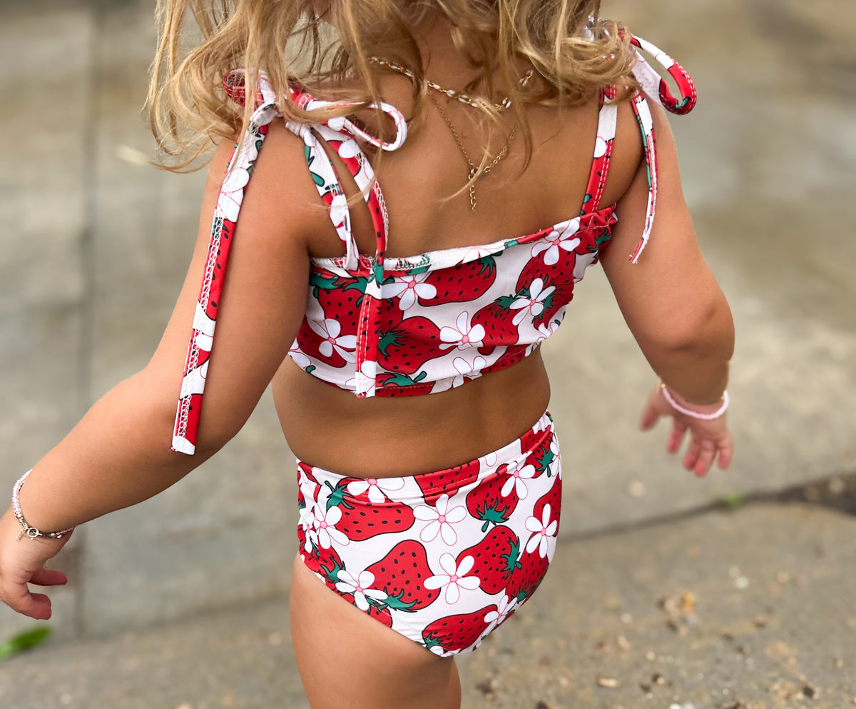 Strawberry Swimsuit for Girls Summer, Bikini for Baby Toddler, Berry Sweet One First Birthday Bikini, 1st Birthday Girl Swimsuit, Baby Swim