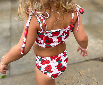 Strawberry Swimsuit for Girls Summer, Bikini for Baby Toddler, Berry Sweet One First Birthday Bikini, 1st Birthday Girl Swimsuit, Baby Swim