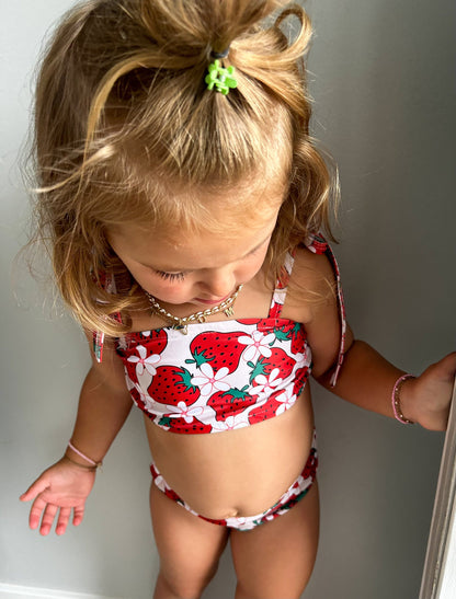 Strawberry Swimsuit for Girls Summer, Bikini for Baby Toddler, Berry Sweet One First Birthday Bikini, 1st Birthday Girl Swimsuit, Baby Swim