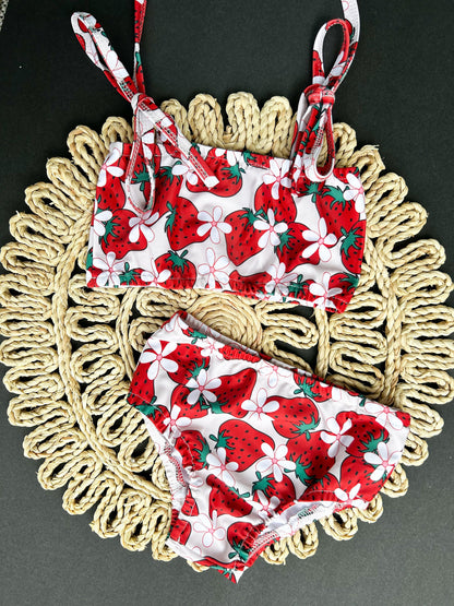 Strawberry Swimsuit for Girls Summer, Bikini for Baby Toddler, Berry Sweet One First Birthday Bikini, 1st Birthday Girl Swimsuit, Baby Swim