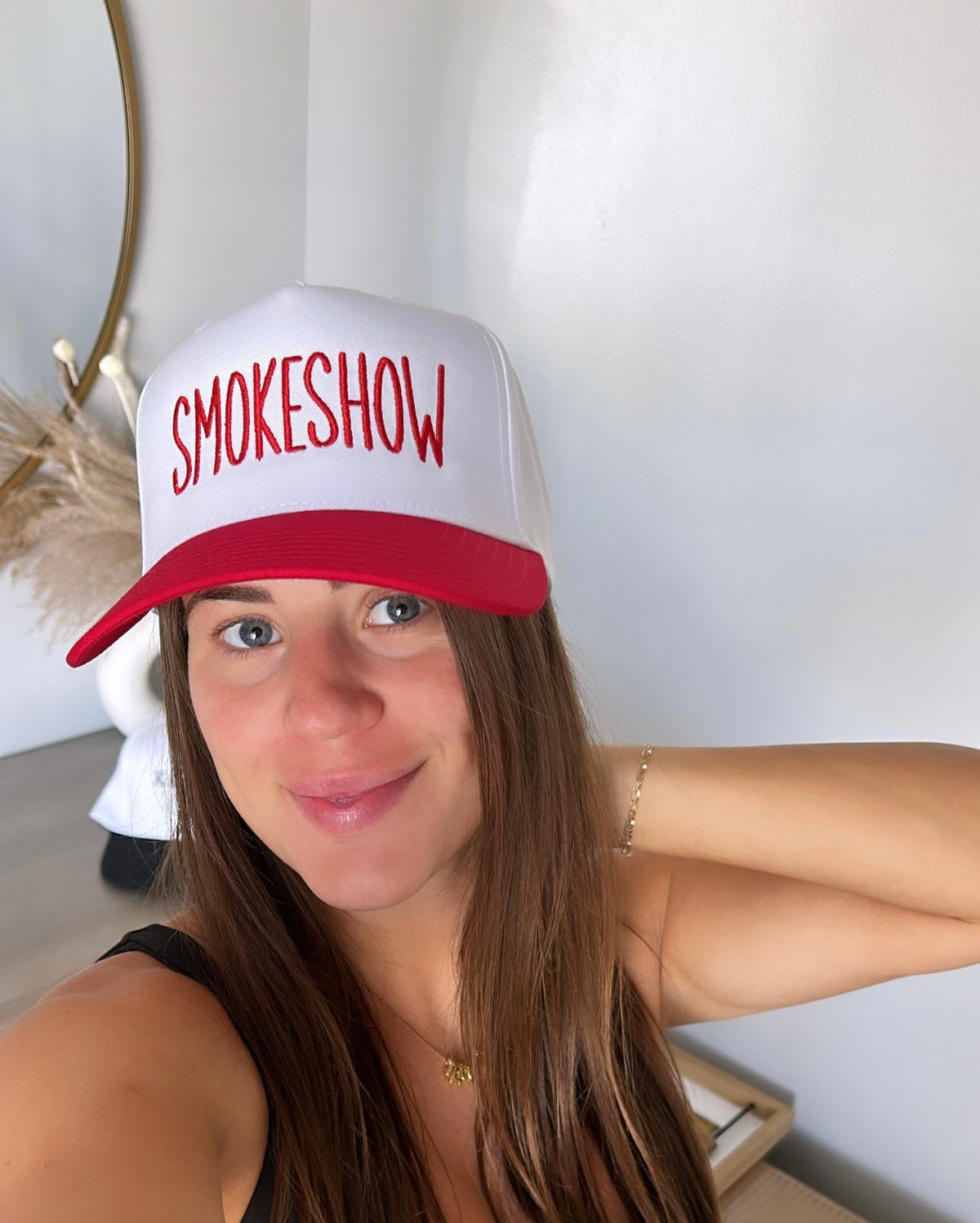 SmokeShow Western Embroidered Hat, Summer 5 Panel Fabric Hat, Country Festival Outfit, Country Wear, Concert Hat Gift For Her, Howdy Hat