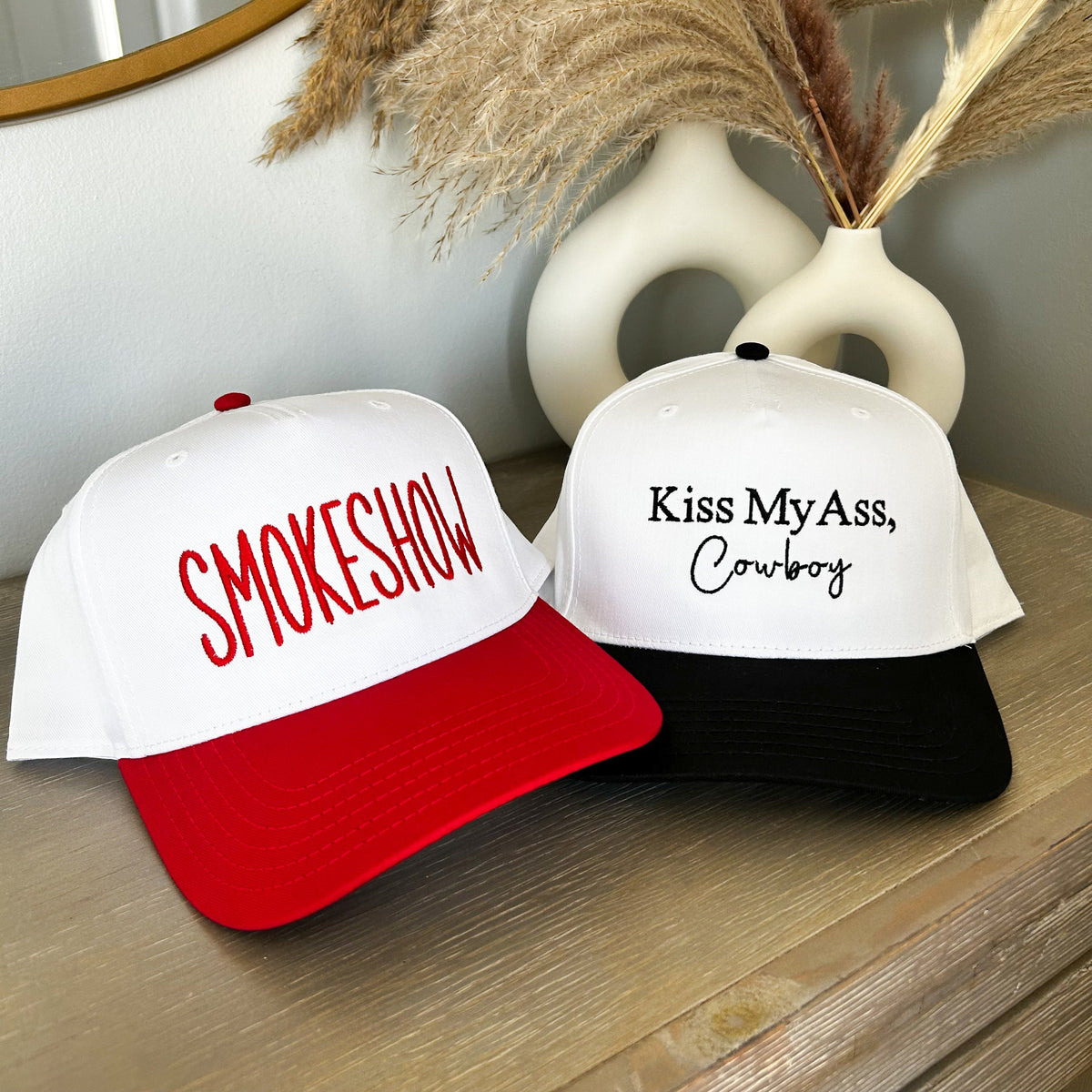 SmokeShow Western Embroidered Hat, Summer 5 Panel Fabric Hat, Country Festival Outfit, Country Wear, Concert Hat Gift For Her, Howdy Hat