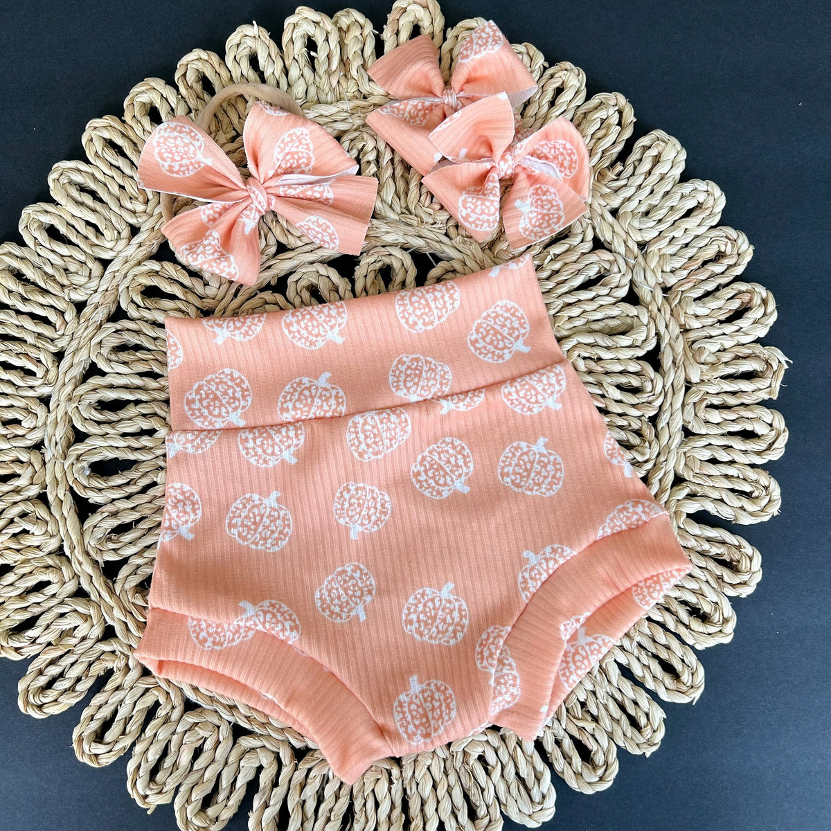 Halloween pumpkin girl bummie clothing - fall baby girl Halloween outfit - Texas toddler Bummy - warmer fall outfit for Florida baby girl