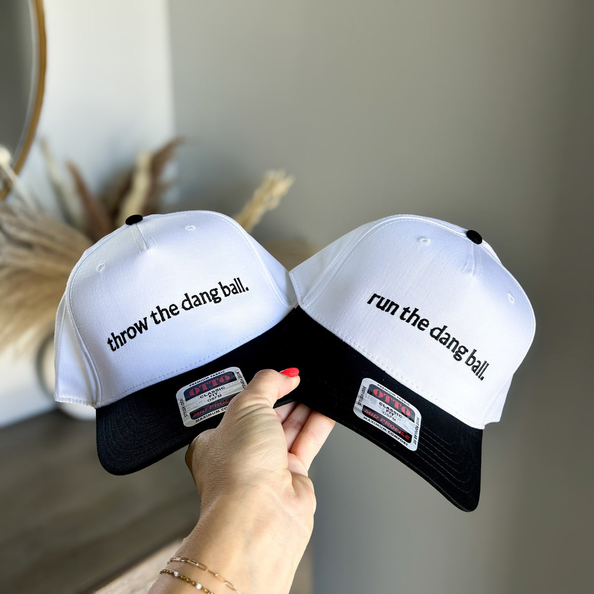 Run the Dang Ball Hat, Football Embroidered Hat, Embroidery Tailgates Caps for Football Games, Football Hats for women, Game Day ball cap