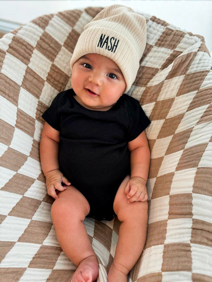Custom Baby Beanie, Personalized Toddler Hat, Embroidered Name Beanie, Baby Shower Gift, Cozy Infant Winter Hat for Her, Baby Valentine Gift