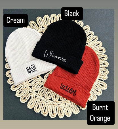 Toddler Embroidered Name Beanie for 1st Birthday Gift, Custom Baby Girl Beanie, Slouchy Toddler Personalized Hat for Her, Boy Baby Gift Idea