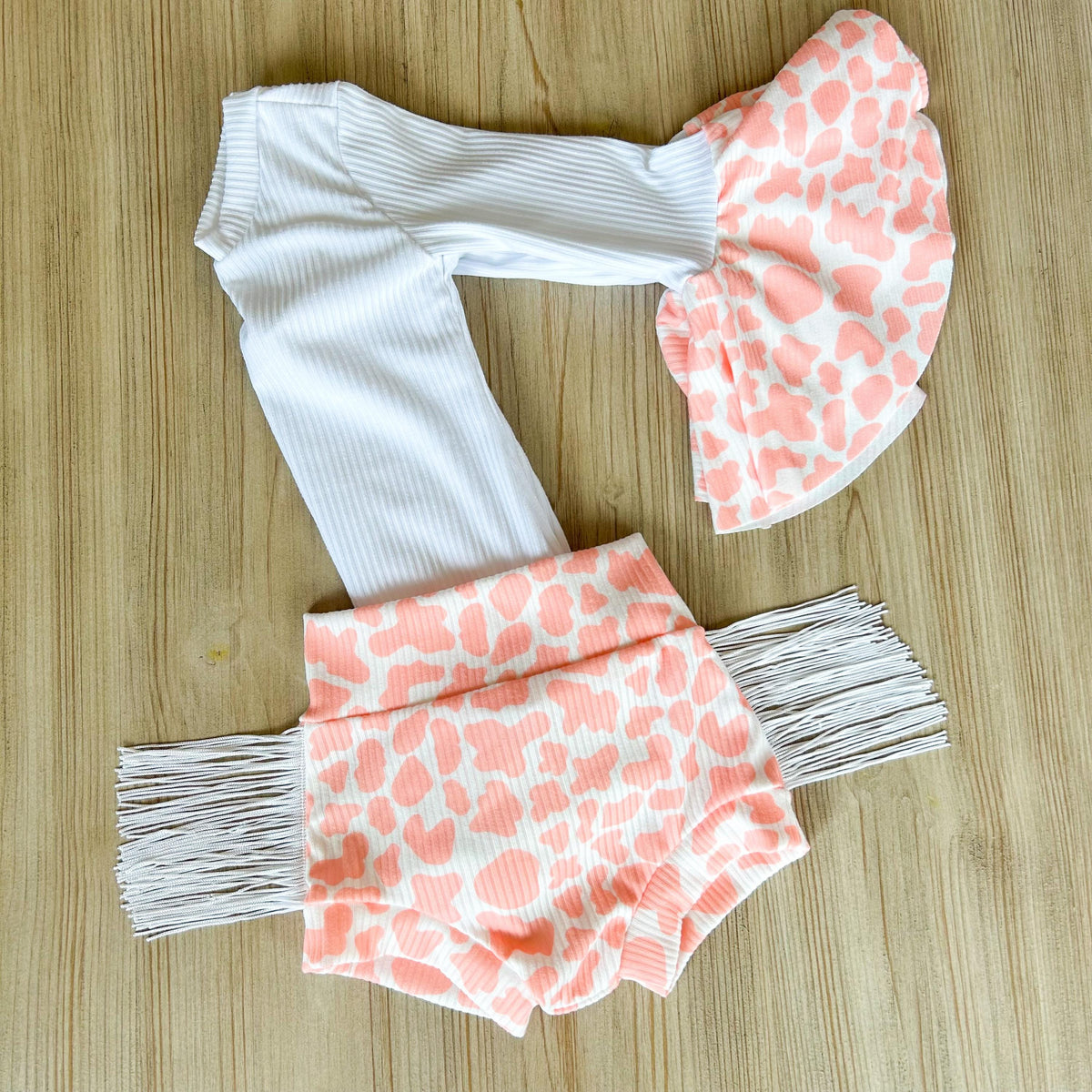 trendy baby Girl’s cowgirl Halloween Leotard Costume, western Toddler girl Costume, baby 1st cow costume, cow spot for baby girl halloween