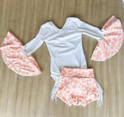 trendy baby Girl’s cowgirl Halloween Leotard Costume, western Toddler girl Costume, baby 1st cow costume, cow spot for baby girl halloween