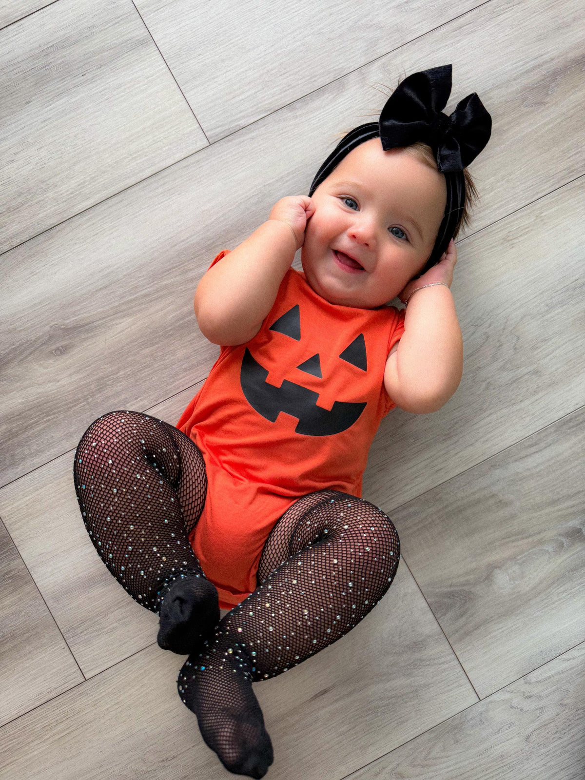 Baby girl pumpkin Halloween Costume, pumpkin Toddler Costume, Orange pumpkin romper baby costume, glitter tights for baby girl halloween