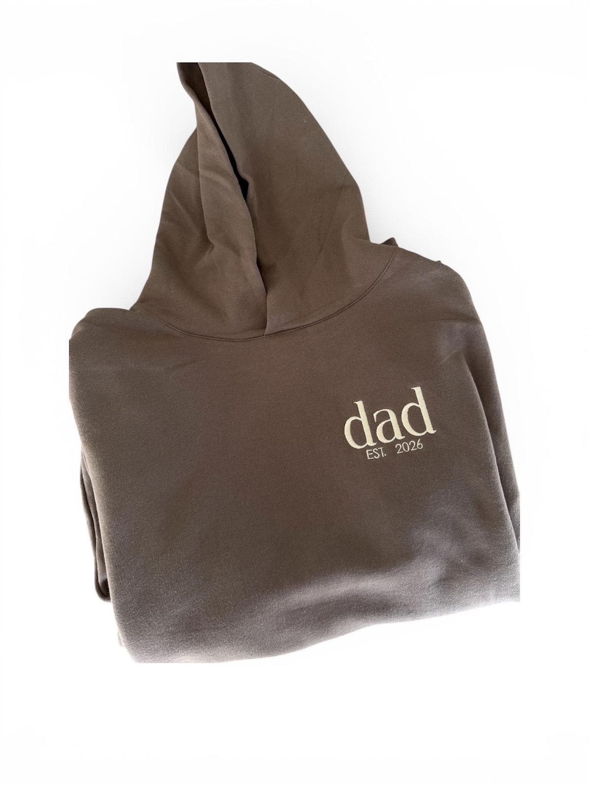 Custom Dad Sweatshirt Est. 2027 | Brown New Dad Gift | Custom Embroidered Father Crewneck | Pregnancy Announcement Hoodie idea for Father