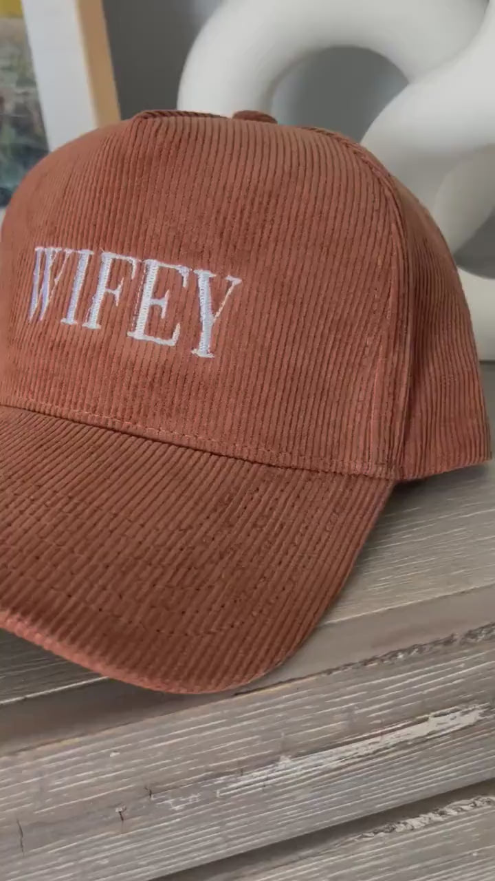 Wifey Honeymoon Corduroy Hat for her, Wife Snapback for Wedding Hat, Wifey Cap, Bachelorette Party Hat, Bridal Shower Gift, Wife Life hats