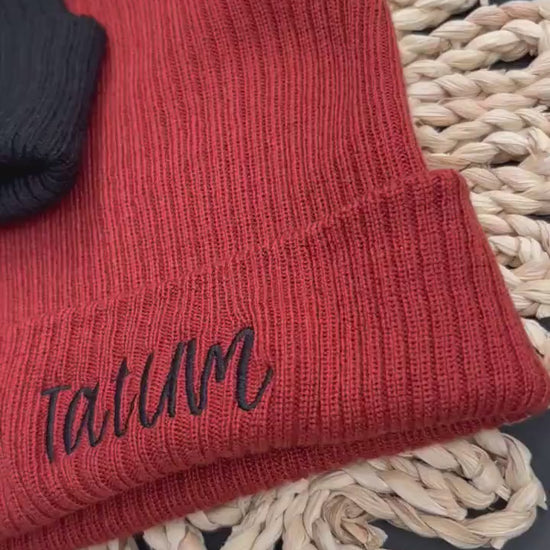 Toddler Embroidered Name Beanie for 1st Birthday Gift, Custom Baby Girl Beanie, Slouchy Toddler Personalized Hat for Her, Boy Baby Gift Idea