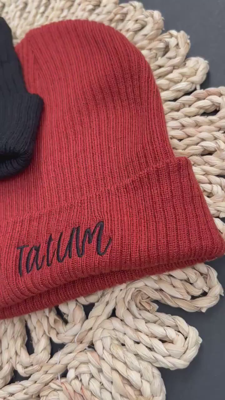 Toddler Embroidered Name Beanie for 1st Birthday Gift, Custom Baby Girl Beanie, Slouchy Toddler Personalized Hat for Her, Boy Baby Gift Idea