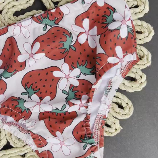 Strawberry Swimsuit for Girls Summer, Bikini for Baby Toddler, Berry Sweet One First Birthday Bikini, 1st Birthday Girl Swimsuit, Baby Swim
