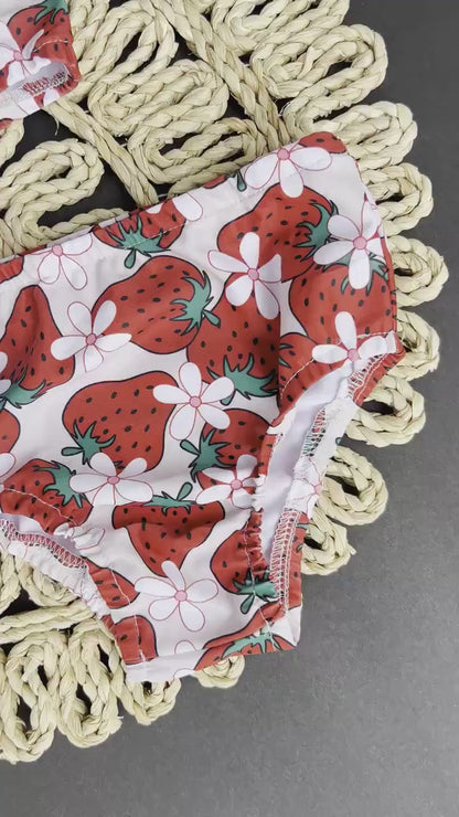 Strawberry Swimsuit for Girls Summer, Bikini for Baby Toddler, Berry Sweet One First Birthday Bikini, 1st Birthday Girl Swimsuit, Baby Swim