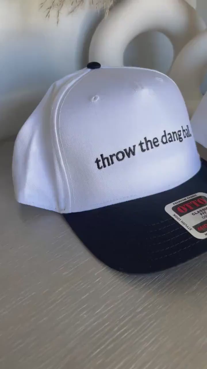 Run the Dang Ball Hat, Football Embroidered Hat, Embroidery Tailgates Caps for Football Games, Football Hats for women, Game Day ball cap