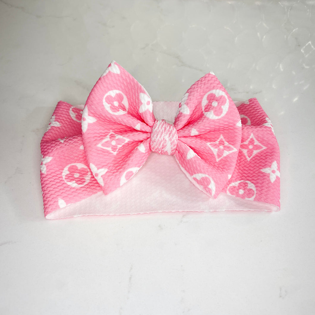 White Stars and Disco Balls on Pink Hair Bow Strips - Disco and Stars Baby  Pink - New Year's Hair Bows – Pip Supply